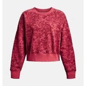 Under Armour Rival Fleece Camo Crew Pull-over Crop Boxy Sweatshirt Women Sz S